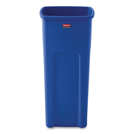 Rubbermaid Commercial 23 gal Square Recycling Bin, Satin Black/Satin Brass, Plastic FG356973BLUE